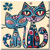 Painting by numbers colorful cats shipping from DE-40*40cm-with stretcher frame-with covering service